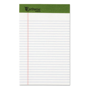 Ampad® Earthwise By Ampad Recycled Writing Pad, Wide-legal Rule, Politex Green Headband, 50 White 8.5 X 11.75 Sheets, Dozen freeshipping - TVN Wholesale